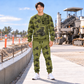 Personalized SP 25i Concrete Slipform Paver Operator Combo Sweater + Jogger in Olive, sweater and jogger artwork with YOUR NAME and SINCE 2000 sample text.