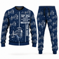 Personalized SP 25i Concrete Slipform Paver Operator Combo Sweater + Jogger in navy, sweater and jogger artwork with YOUR NAME and SINCE 2000 sample text.