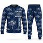 Personalized SP 94i Concrete Slipform Paver Operator Combo Sweater + Jogger in navy, sweater and jogger artwork with YOUR NAME and SINCE 2000 sample text.