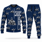 Personalized RTX450 Trencher Operator Combo Sweater + Jogger in navy, sweater and jogger artwork with YOUR NAME and SINCE 2000 sample text.