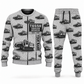 Personalized T655III Trencher Operator Combo Sweater + Jogger in lightgray, sweater and jogger artwork with YOUR NAME and SINCE 2000 sample text.