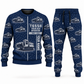 Personalized T655III Trencher Operator Combo Sweater + Jogger in navy, sweater and jogger artwork with YOUR NAME and SINCE 2000 sample text.