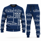 Personalized TRUVAC HXX Truck-Mounted Hydrovac Combo Sweater + Jogger in navy, sweater and jogger artwork with YOUR NAME and SINCE 2000 sample text.