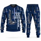 Personalized Bauer BG 28 H BT 85 Foundation Drilling Rig Combo Sweater + Jogger in navy, sweater and jogger artwork with YOUR NAME and SINCE 2000 sample text.