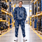 Personalized Liebherr LB 28 Foundation Drilling Rig Combo Sweater + Jogger in Navy, sweater and jogger artwork with YOUR NAME and SINCE 2000 sample text.