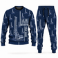 Personalized Liebherr LB 28 Foundation Drilling Rig Combo Sweater + Jogger in navy, sweater and jogger artwork with YOUR NAME and SINCE 2000 sample text.