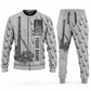 Personalized Junttan PM20LC Pile Driver Combo Sweater + Jogger in lightgray, sweater and jogger artwork with YOUR NAME and SINCE 2000 sample text.