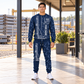 Personalized Junttan PM25H Pile Driver Combo Sweater + Jogger in Navy, sweater and jogger artwork with YOUR NAME and SINCE 2000 sample text.
