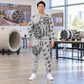 Personalized Akkerman SL74P Microtunnelling Machine Combo Sweater + Jogger in Light Gray, sweater and jogger artwork with YOUR NAME and SINCE 2000 sample text.