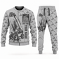 Personalized JLG 1055 Telehandler Combo Sweater + Jogger in lightgray, sweater and jogger artwork with YOUR NAME and SINCE 2000 sample text.