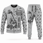 Personalized SkyTrak 10054 Telehandler Combo Sweater + Jogger in lightgray, sweater and jogger artwork with YOUR NAME and SINCE 2000 sample text.