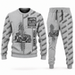 Personalized Genie GTH-1056 Telehandler Combo Sweater + Jogger in lightgray, sweater and jogger artwork with YOUR NAME and SINCE 2000 sample text.