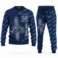 Personalized Genie GTH-1056 Telehandler Combo Sweater + Jogger in navy, sweater and jogger artwork with YOUR NAME and SINCE 2000 sample text.