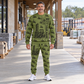 Personalized JCB 930 Rough-Terrain Forklift Combo Sweater + Jogger in Olive, sweater and jogger artwork with YOUR NAME and SINCE 2000 sample text.