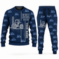 Personalized Manitou M 50-4 Rough-Terrain Forklift Combo Sweater + Jogger in navy, sweater and jogger artwork with YOUR NAME and SINCE 2000 sample text.