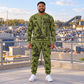 Personalized Sennebogen 825 E Material Handler Combo Sweater + Jogger in Olive, sweater and jogger artwork with YOUR NAME and SINCE 2000 sample text.