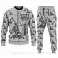 Personalized Sennebogen 825 E Material Handler Combo Sweater + Jogger in lightgray, sweater and jogger artwork with YOUR NAME and SINCE 2000 sample text.