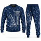 Personalized Sennebogen 830 E Material Handler Combo Sweater + Jogger in navy, sweater and jogger artwork with YOUR NAME and SINCE 2000 sample text.