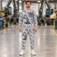 Personalized Liebherr LH 30 M Industry Litronic Material Handler Combo Sweater + Jogger in Light Gray, sweater and jogger artwork with YOUR NAME and SINCE 2000 sample text.