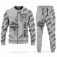 Personalized Putzmeister 36Z-Meter Concrete Pump Combo Sweater + Jogger in lightgray, sweater and jogger artwork with YOUR NAME and SINCE 2000 sample text.