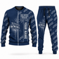 Personalized Putzmeister 36Z-Meter Concrete Pump Combo Sweater + Jogger in navy, sweater and jogger artwork with YOUR NAME and SINCE 2000 sample text.