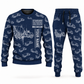 Personalized McNeilus Standard Rear Discharge Mixer Concrete Mixer Truck Combo Sweater + Jogger in navy, sweater and jogger artwork with YOUR NAME and SINCE 2000 sample text.