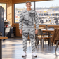 Personalized 21SC04 Low-Seam Shuttle Car Operator Combo Sweater + Jogger in Light Gray, sweater and jogger artwork with YOUR NAME and SINCE 2000 sample text.