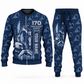 Personalized Brokk 170 Demolition Robot Operator Combo Sweater + Jogger in navy, sweater and jogger artwork with YOUR NAME and SINCE 2000 sample text.