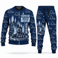 Personalized Ponsse Scorpion King Harvester Operator Combo Sweater + Jogger in navy, sweater and jogger artwork with YOUR NAME and SINCE 2000 sample text.