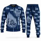 Personalized Tigercat 720H Feller Buncher Operator Combo Sweater + Jogger in navy, sweater and jogger artwork with YOUR NAME and SINCE 2000 sample text.