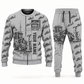 Personalized John Deere 643L-II Feller Buncher Operator Combo Sweater + Jogger in lightgray, sweater and jogger artwork with YOUR NAME and SINCE 2000 sample text.