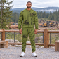 Personalized Tigercat 620H Skidder Operator Combo Sweater + Jogger in Olive, sweater and jogger artwork with YOUR NAME and SINCE 2000 sample text.