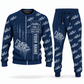 Personalized John Deere 748L-II Skidder Operator Combo Sweater + Jogger in navy, sweater and jogger artwork with YOUR NAME and SINCE 2000 sample text.