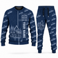 Personalized Ponsse Buffalo 8W Forwarder Operator Combo Sweater + Jogger in navy, sweater and jogger artwork with YOUR NAME and SINCE 2000 sample text.
