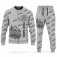 Personalized John Deere 1910G Forwarder Operator Combo Sweater + Jogger in lightgray, sweater and jogger artwork with YOUR NAME and SINCE 2000 sample text.