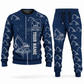 Personalized Tigercat 234C Log Loader Operator Combo Sweater + Jogger in navy, sweater and jogger artwork with YOUR NAME and SINCE 2000 sample text.