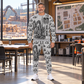 Personalized John Deere 2656G Log Loader Operator Combo Sweater + Jogger in Light Gray, sweater and jogger artwork with YOUR NAME and SINCE 2000 sample text.