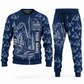 Personalized John Deere 2656G Log Loader Operator Combo Sweater + Jogger in navy, sweater and jogger artwork with YOUR NAME and SINCE 2000 sample text.