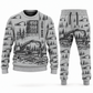 Personalized Tigercat 850 with 568 Processor Operator Combo Sweater + Jogger in lightgray, sweater and jogger artwork with YOUR NAME and SINCE 2000 sample text.
