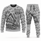 Personalized Tigercat 890 Live-Heel Shovel Logger Operator Combo Sweater + Jogger in lightgray, sweater and jogger artwork with YOUR NAME and SINCE 2000 sample text.