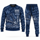 Personalized Tigercat 890 Live-Heel Shovel Logger Operator Combo Sweater + Jogger in navy, sweater and jogger artwork with YOUR NAME and SINCE 2000 sample text.