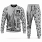 Personalized Madill 124 Yarder Operator Combo Sweater + Jogger in lightgray, sweater and jogger artwork with YOUR NAME and SINCE 2000 sample text.