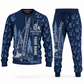Personalized Madill 124 Yarder Operator Combo Sweater + Jogger in navy, sweater and jogger artwork with YOUR NAME and SINCE 2000 sample text.