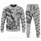 Personalized Kalmar DRG450-65S5 Reach Stacker Combo Sweater + Jogger in lightgray, sweater and jogger artwork with YOUR NAME and SINCE 2000 sample text.