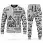 Personalized Hyster RS46-33XD/62 Reach Stacker Combo Sweater + Jogger in lightgray, sweater and jogger artwork with YOUR NAME and SINCE 2000 sample text.