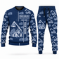 Personalized Hyster RS46-33XD/62 Reach Stacker Combo Sweater + Jogger in navy, sweater and jogger artwork with YOUR NAME and SINCE 2000 sample text.