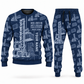 Personalized Taylor XEC-207/8 Empty Container Handler Combo Sweater + Jogger in navy, sweater and jogger artwork with YOUR NAME and SINCE 2000 sample text.