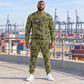 Personalized Kalmar Hybrid Straddle Carrier Combo Sweater + Jogger - Maher Configuration in Olive, sweater and jogger artwork with YOUR NAME and SINCE 2000 sample text.