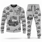 Personalized Capacity TJ 5000 Terminal Tractor Combo Sweater + Jogger in lightgray, sweater and jogger artwork with YOUR NAME and SINCE 2000 sample text.