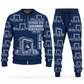 Personalized Konecranes Hybrid RTG Port Crane Combo Sweater + Jogger - Savannah Configuration in navy, sweater and jogger artwork with YOUR NAME and SINCE 2000 sample text.